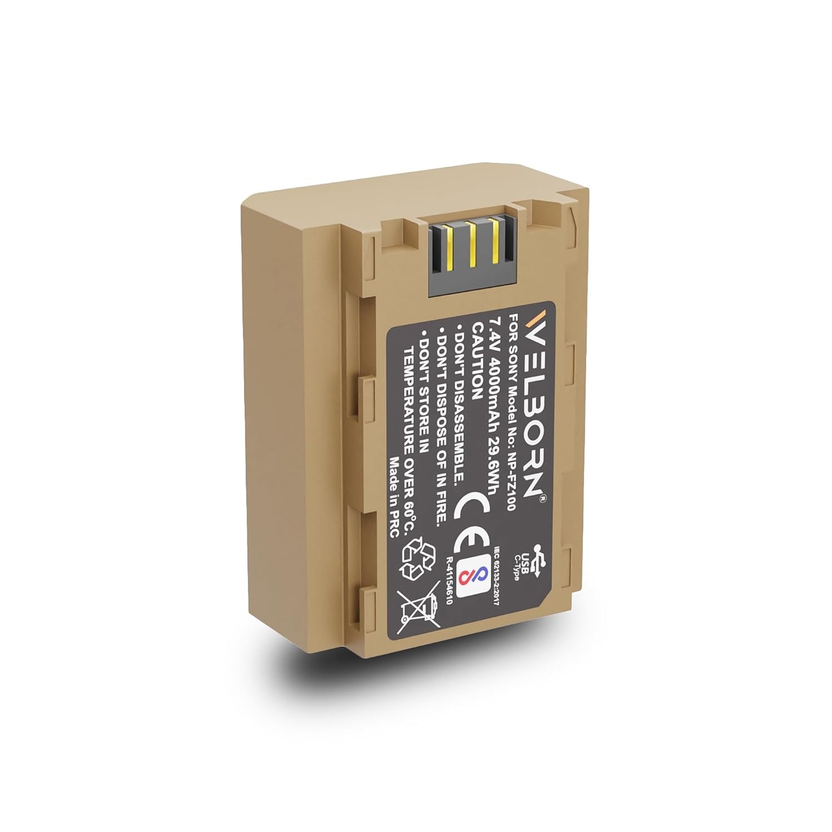 Welborn NP-FZ100 (4000 mAh) Platinum Lithium-ion Battery With C Type Usb Charging Port