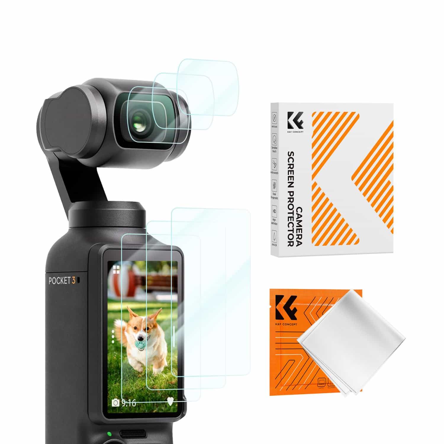 K&F Concept (SKU.2231) Screen Protector for DJI Osmo Pocket 3 1