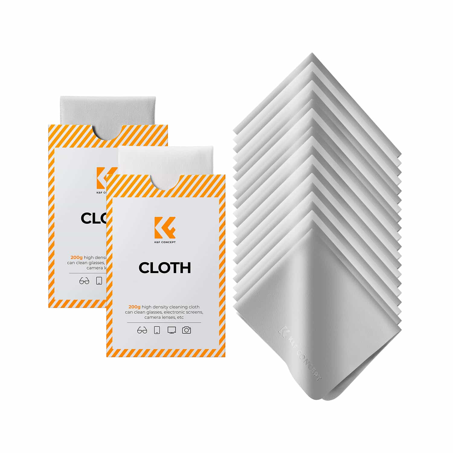 K&F Concept (KF08.056) Premium Microfiber Cleaning Cloths - Washable, 30 Pack, 6 x 7 inches (15 x 18 cm) 1