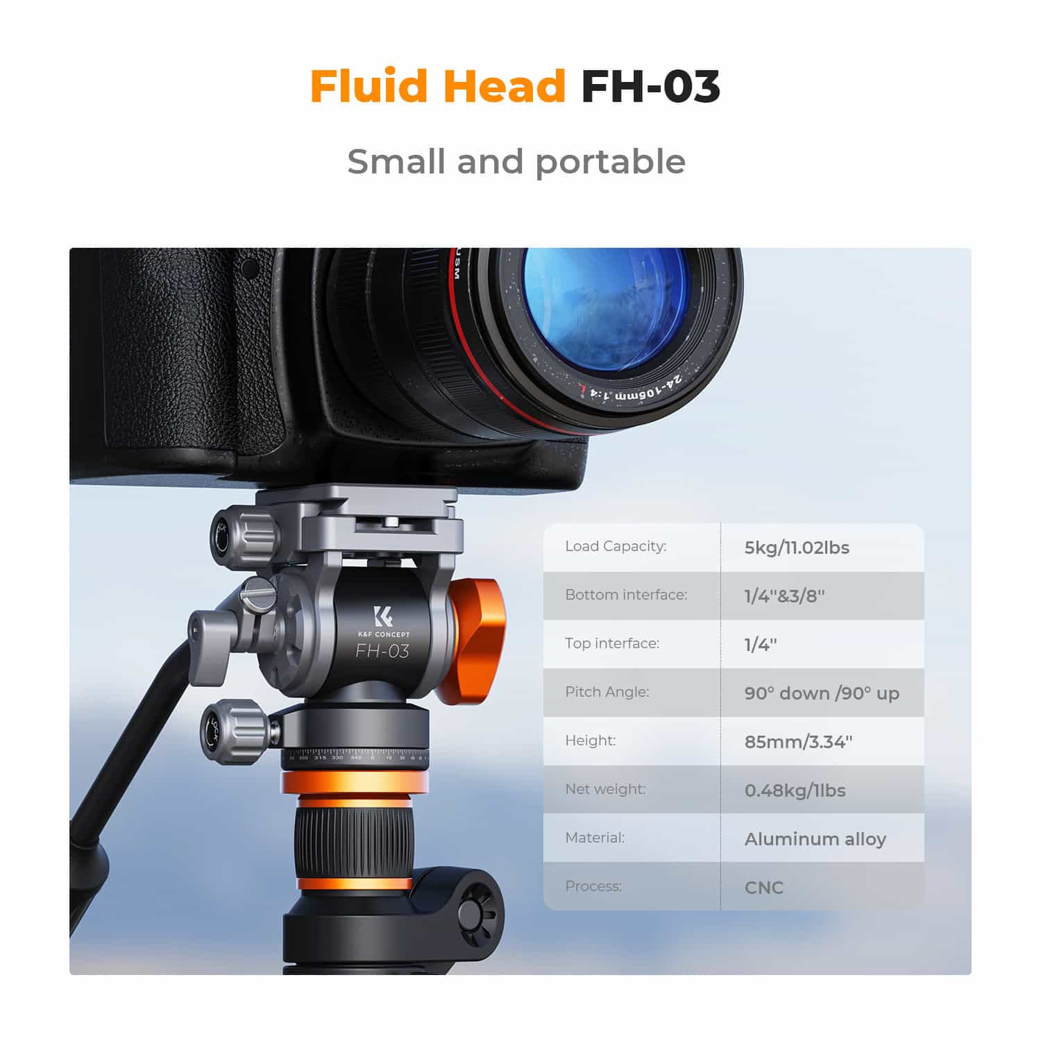 K&F Concept (KF31.087) Video Fluid Head Tripod Head 2