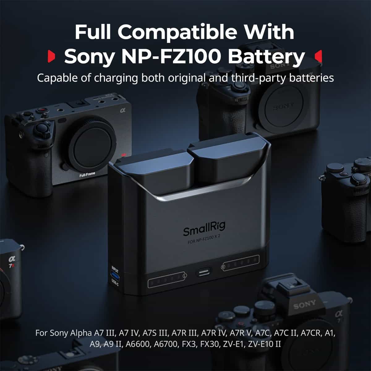 Smallrig (5489) Dual Slot Sony NP-FZ100 Battery Charger 2