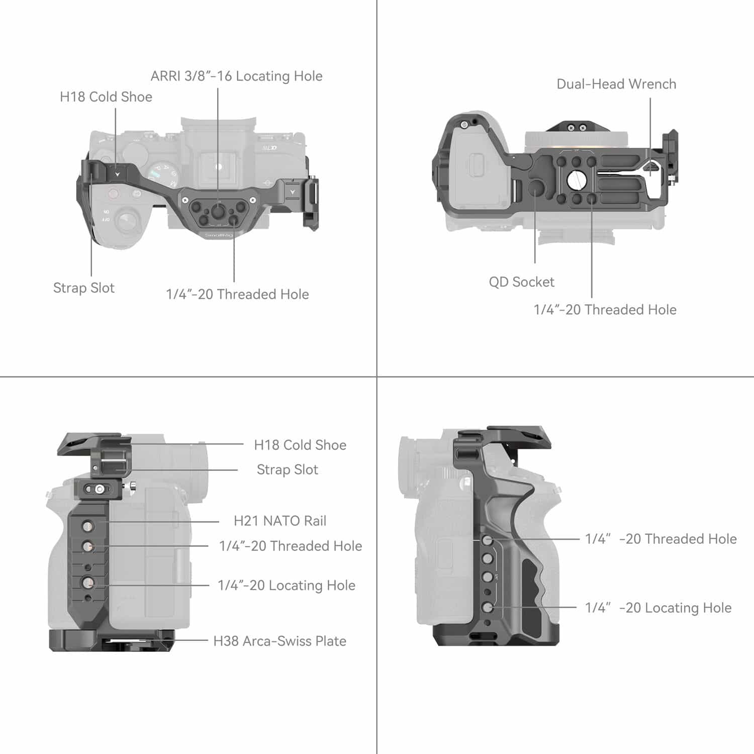 Smallrig (4481) HawkLock Quick Release Cage for Sony Alpha 7R V / Alpha 7 IV / Alpha 7S III / Alpha 1 / Alpha 7R IV 3