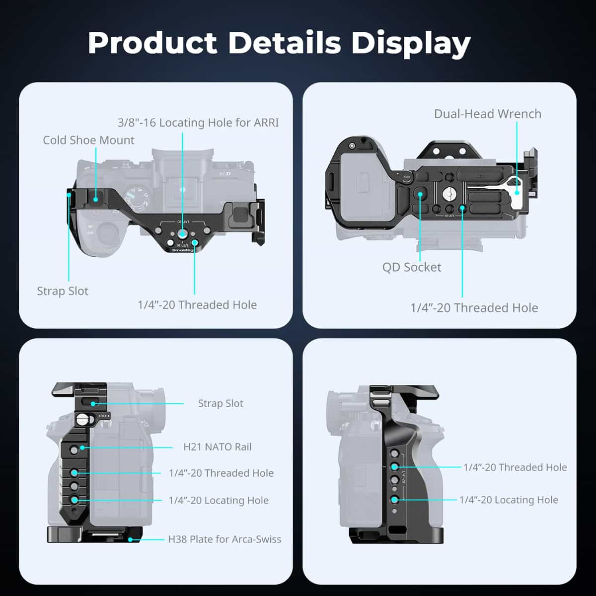 Smallrig (3667C) Cage for Sony Alpha 7V / 7RV / 7IV / 7SIII / 1 / 7RIV 3