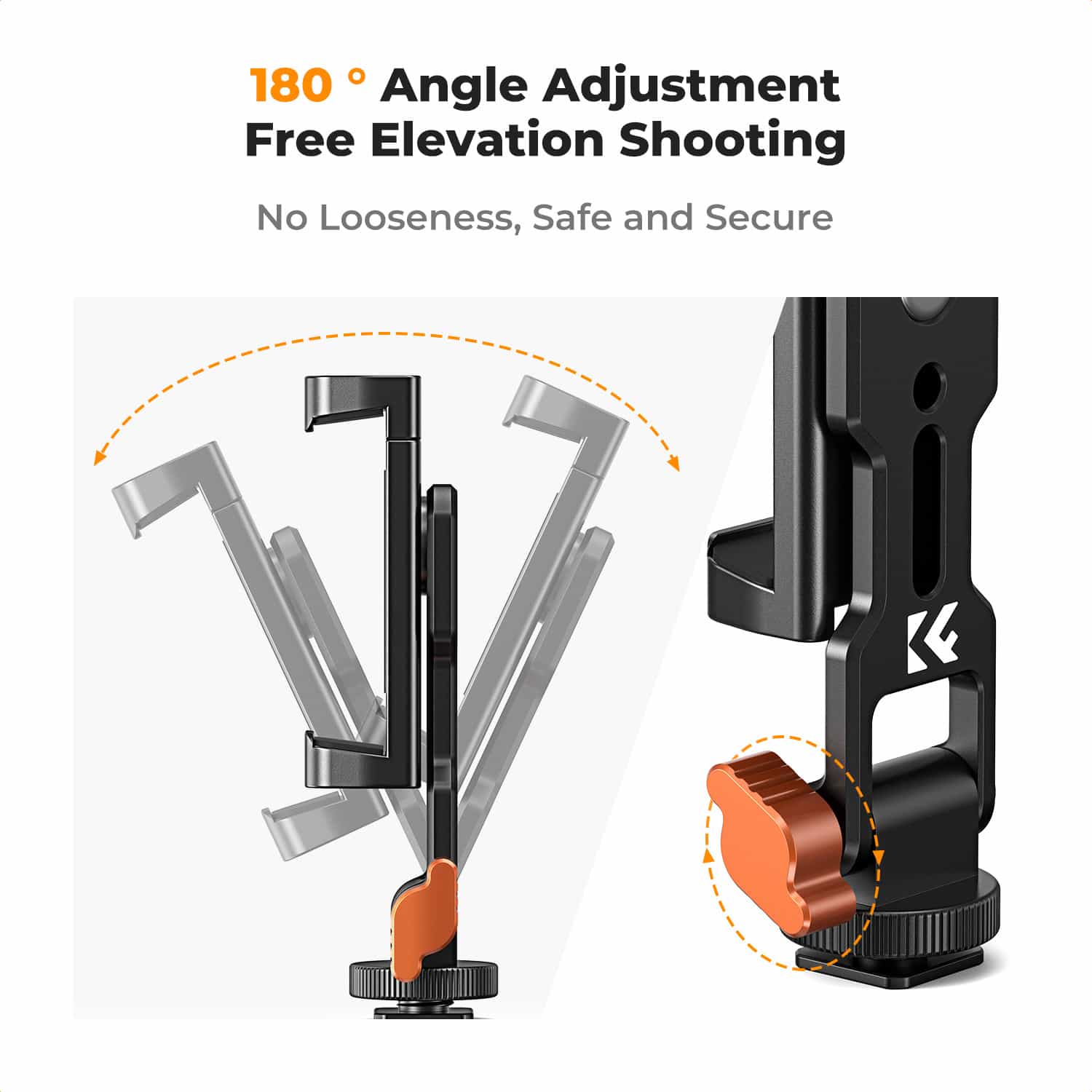 K&F Concept (KF31.094) Metal Phone Tripod Mount, Universal Smartphone Stand with 2 Cold Shoe Mount 4
