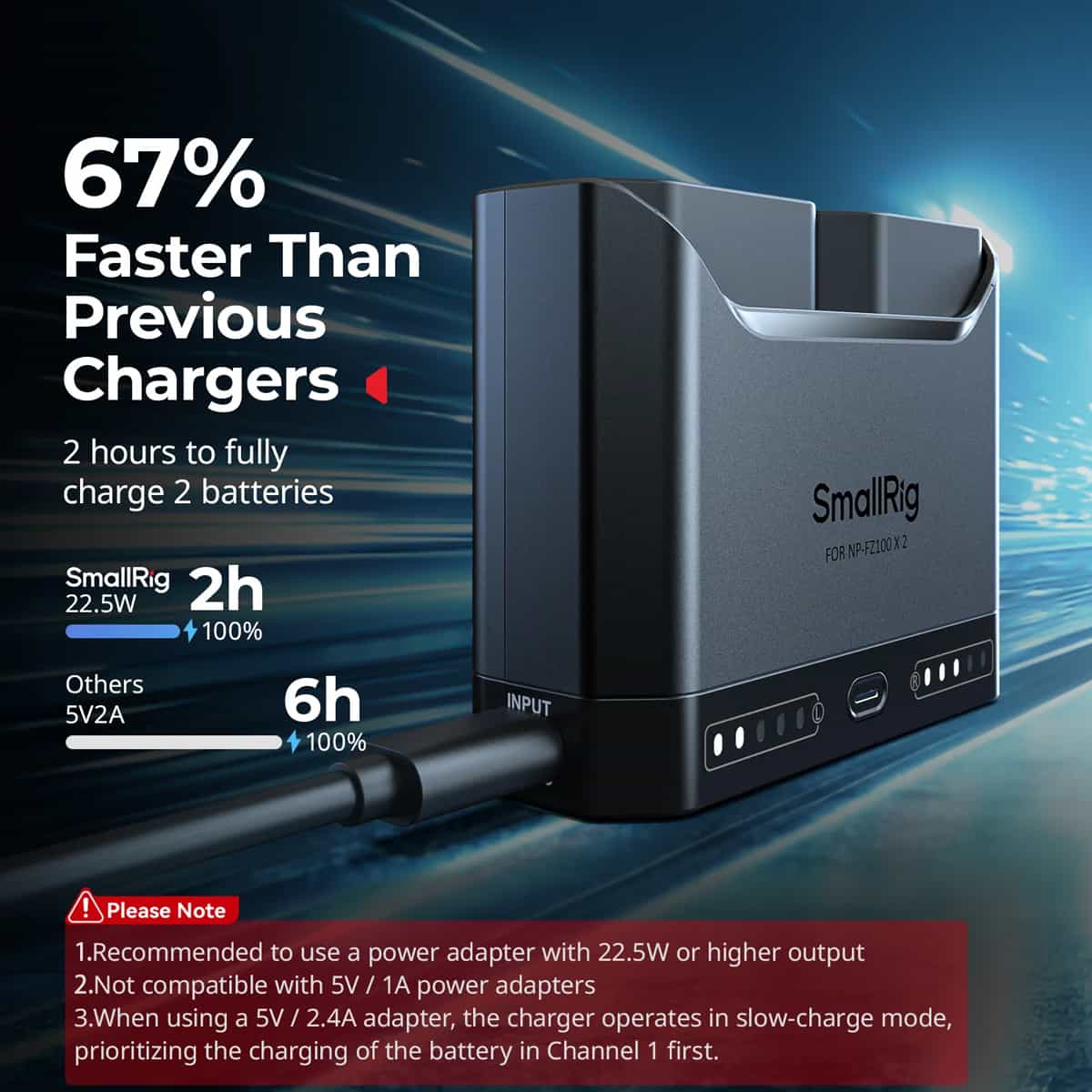 Smallrig (5489) Dual Slot Sony NP-FZ100 Battery Charger 4