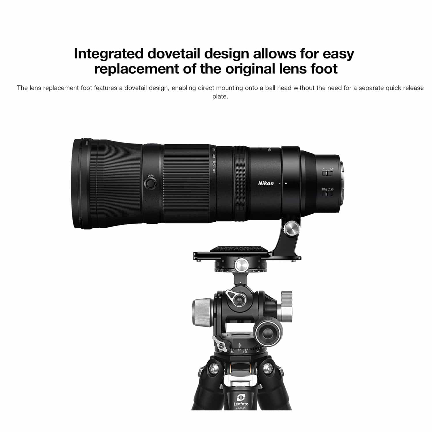 Leofoto NFC-01 Nikon 180-600MM F5.6-6.3 Arca-Swiss Tripod Collar 7