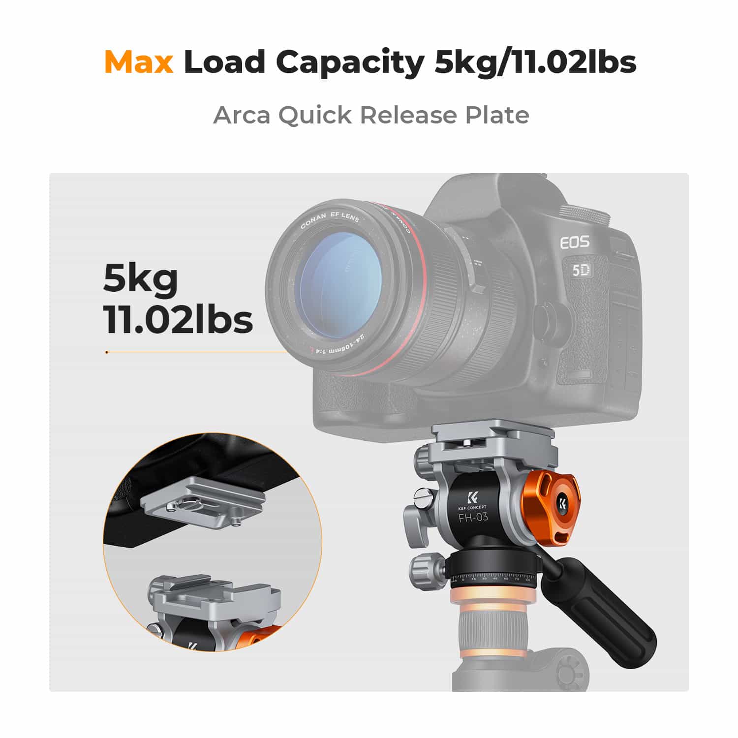 K&F Concept (KF31.087) Video Fluid Head Tripod Head 5