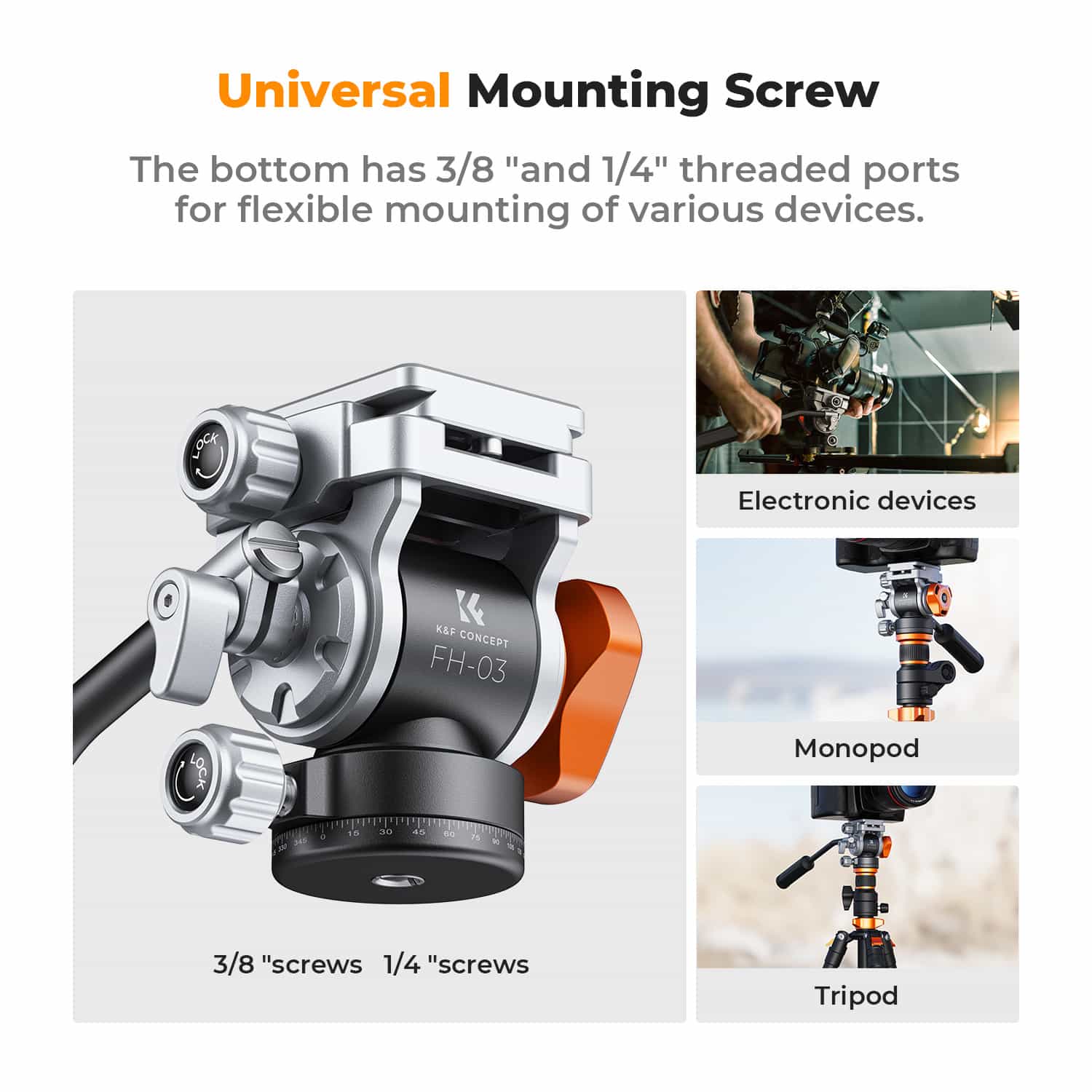 K&F Concept (KF31.087) Video Fluid Head Tripod Head 6