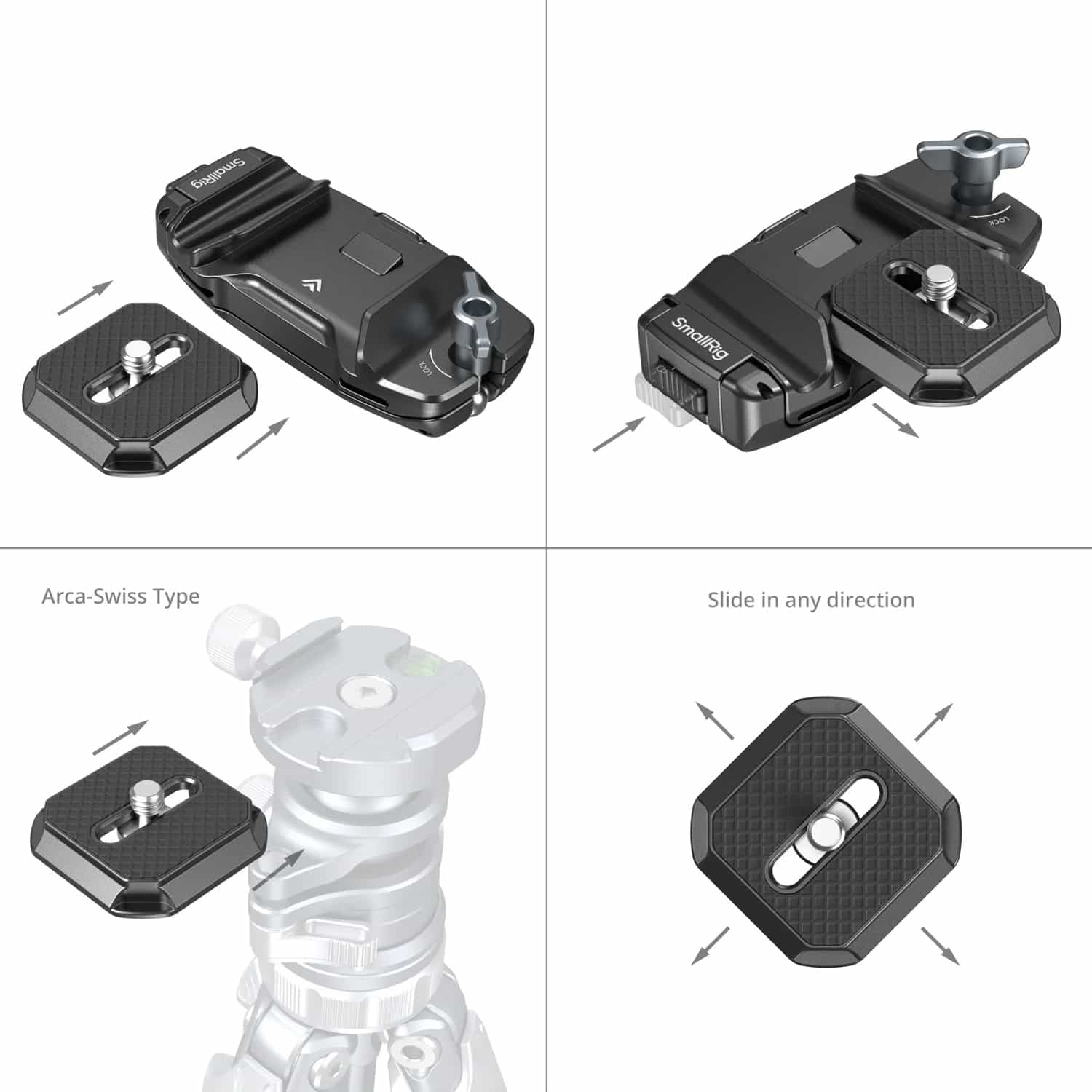 Smallrig (5053) Camera Clip with Quick Release Mount Plate Kit 7
