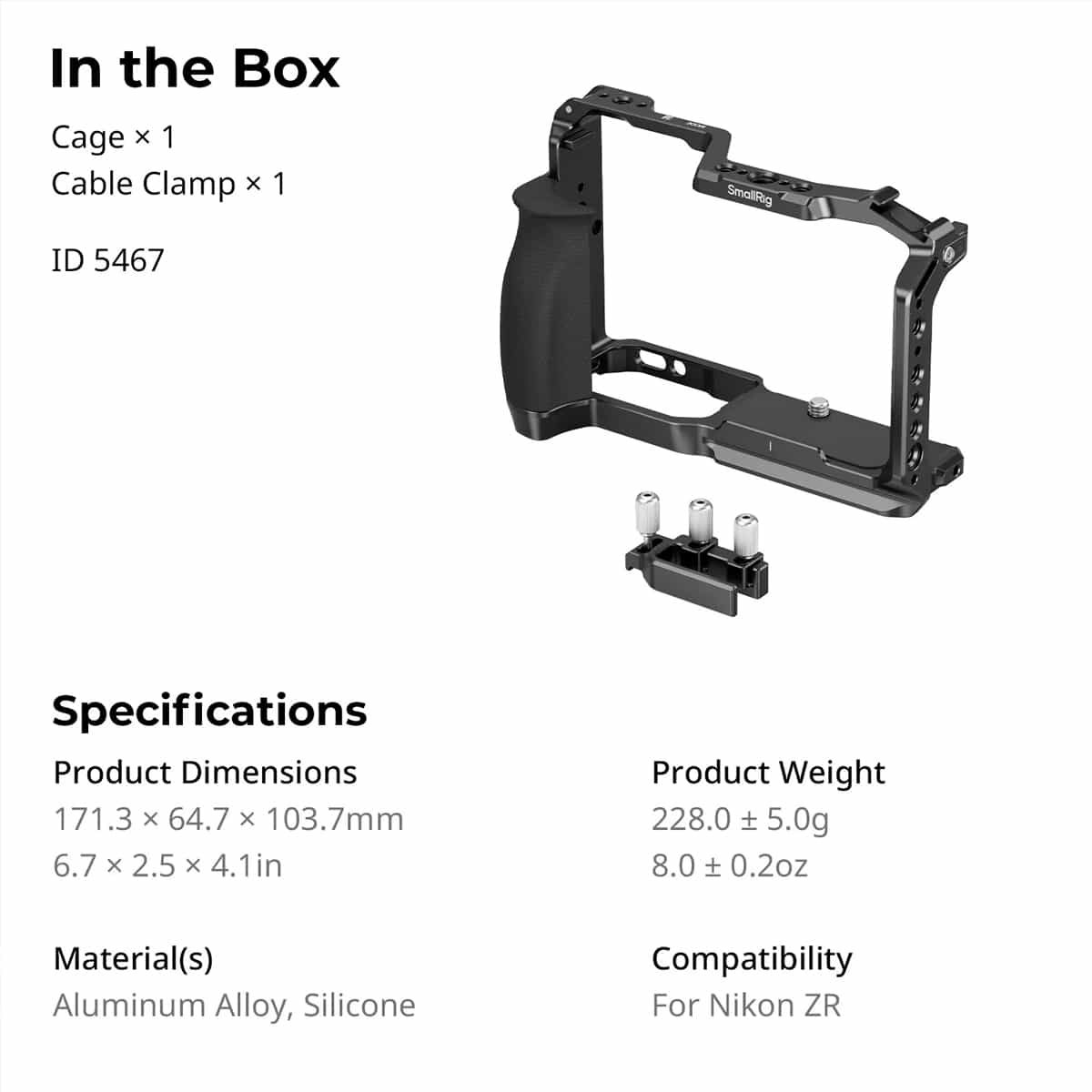 Smallrig (5467) Cage Kit for Nikon ZR 7