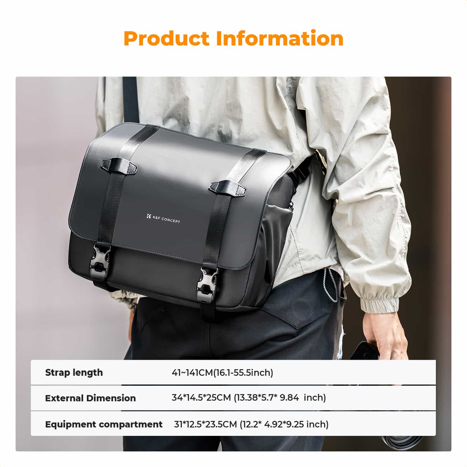 K&F Concept (KF13.163) 10L Camera Cross Body Sling Bag 8
