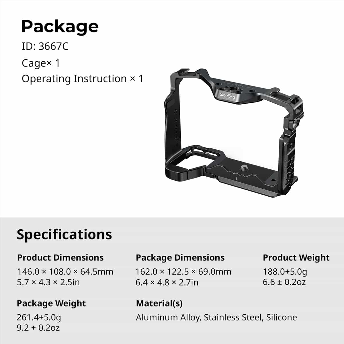 Smallrig (3667C) Cage for Sony Alpha 7V / 7RV / 7IV / 7SIII / 1 / 7RIV 8