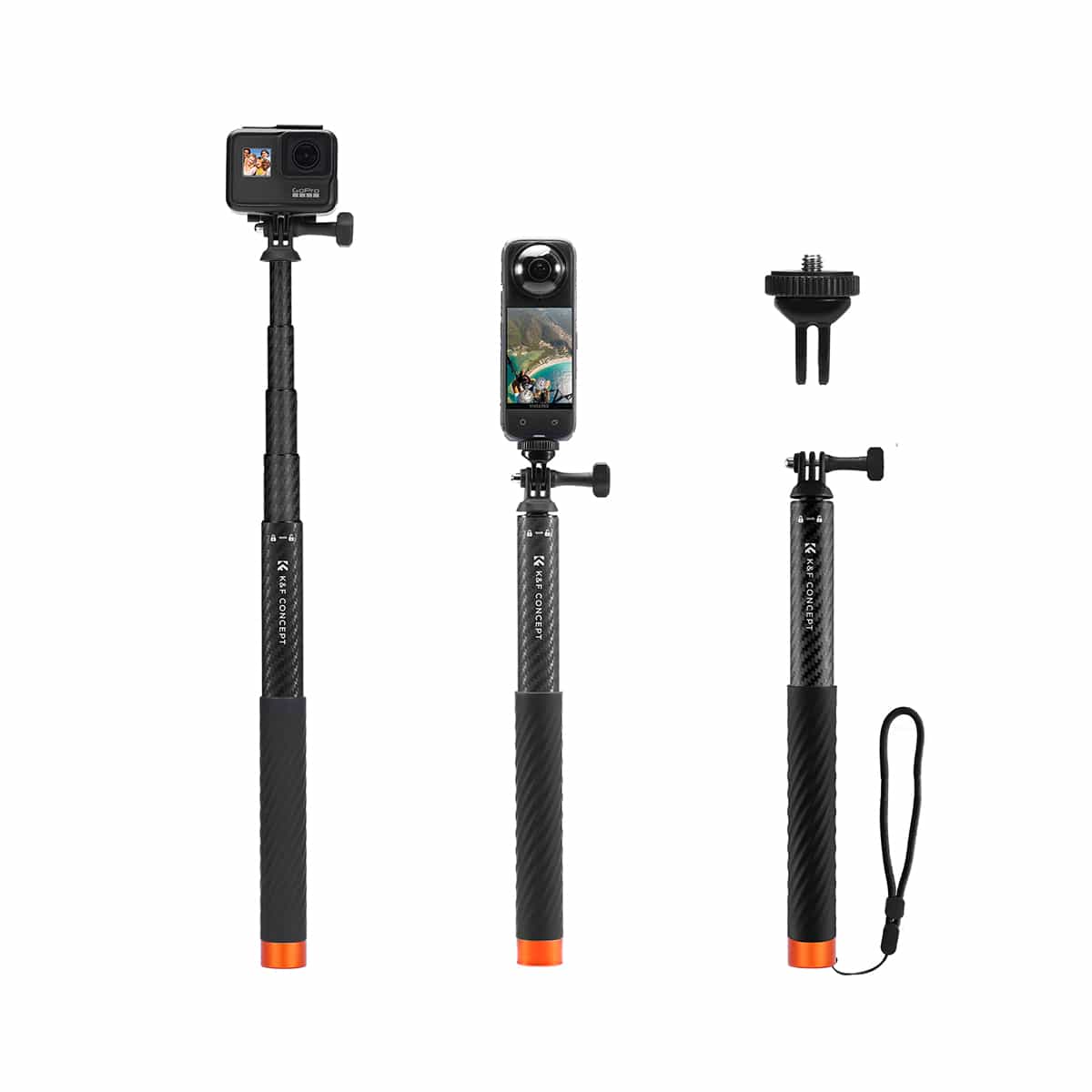 K&F Concept (KF09.140) Carbon Fiber Extension Rod Selfie Stick 1