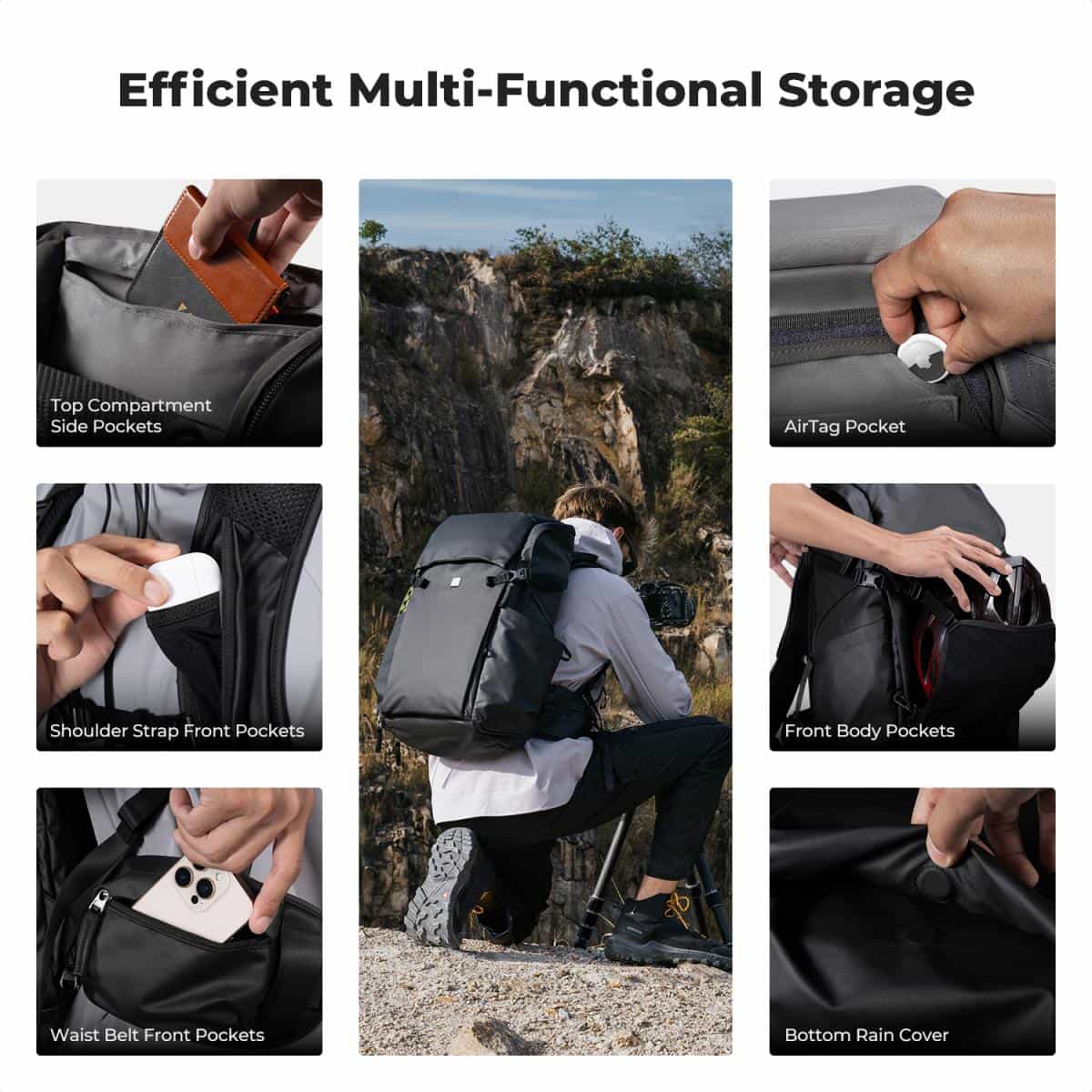 K&F Concept 30L Outdoor Adventure Camera Backpack (KF13.206V1) 5