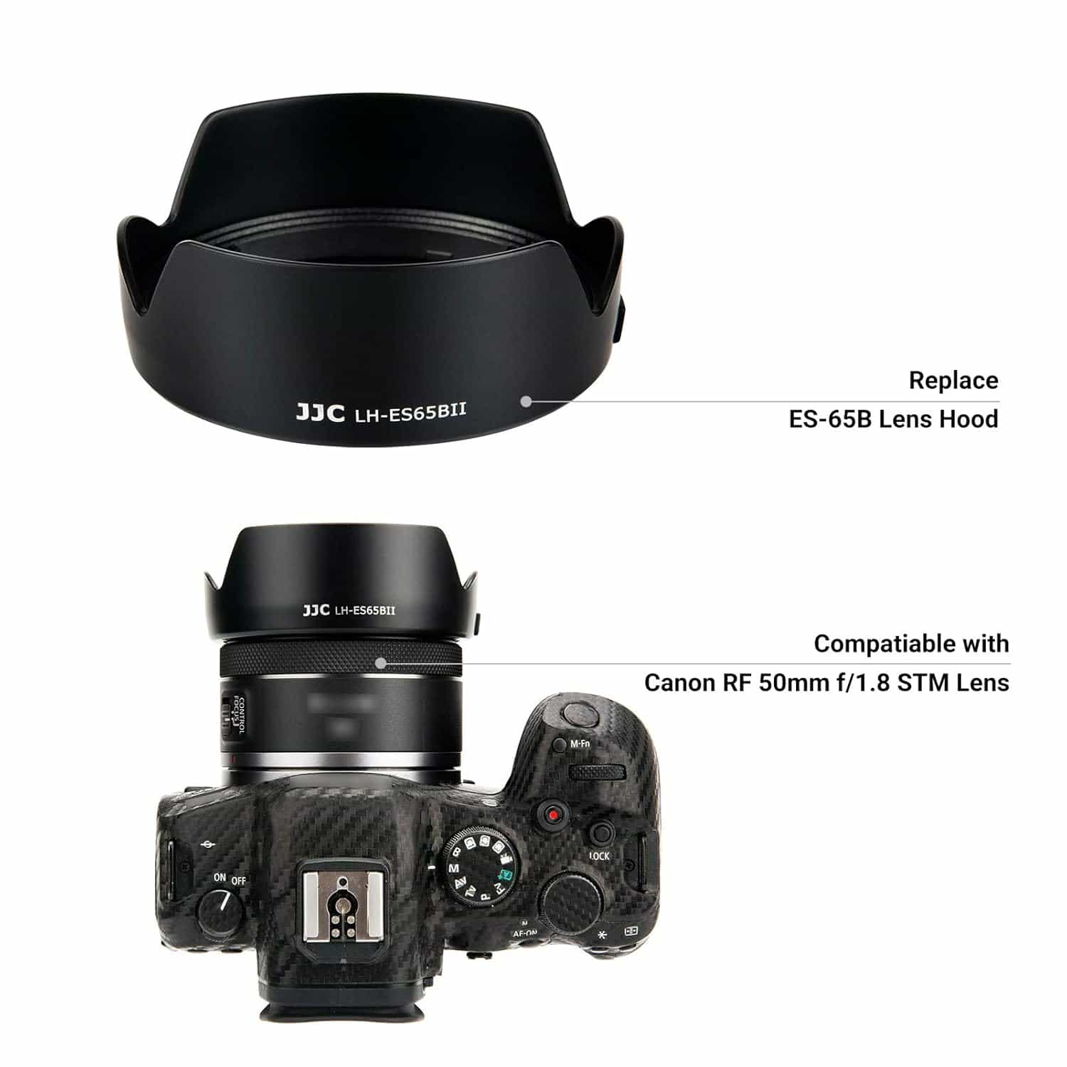JJC LH-ES65BII (Canon RF 50MM F1.8) Lens Hood 6