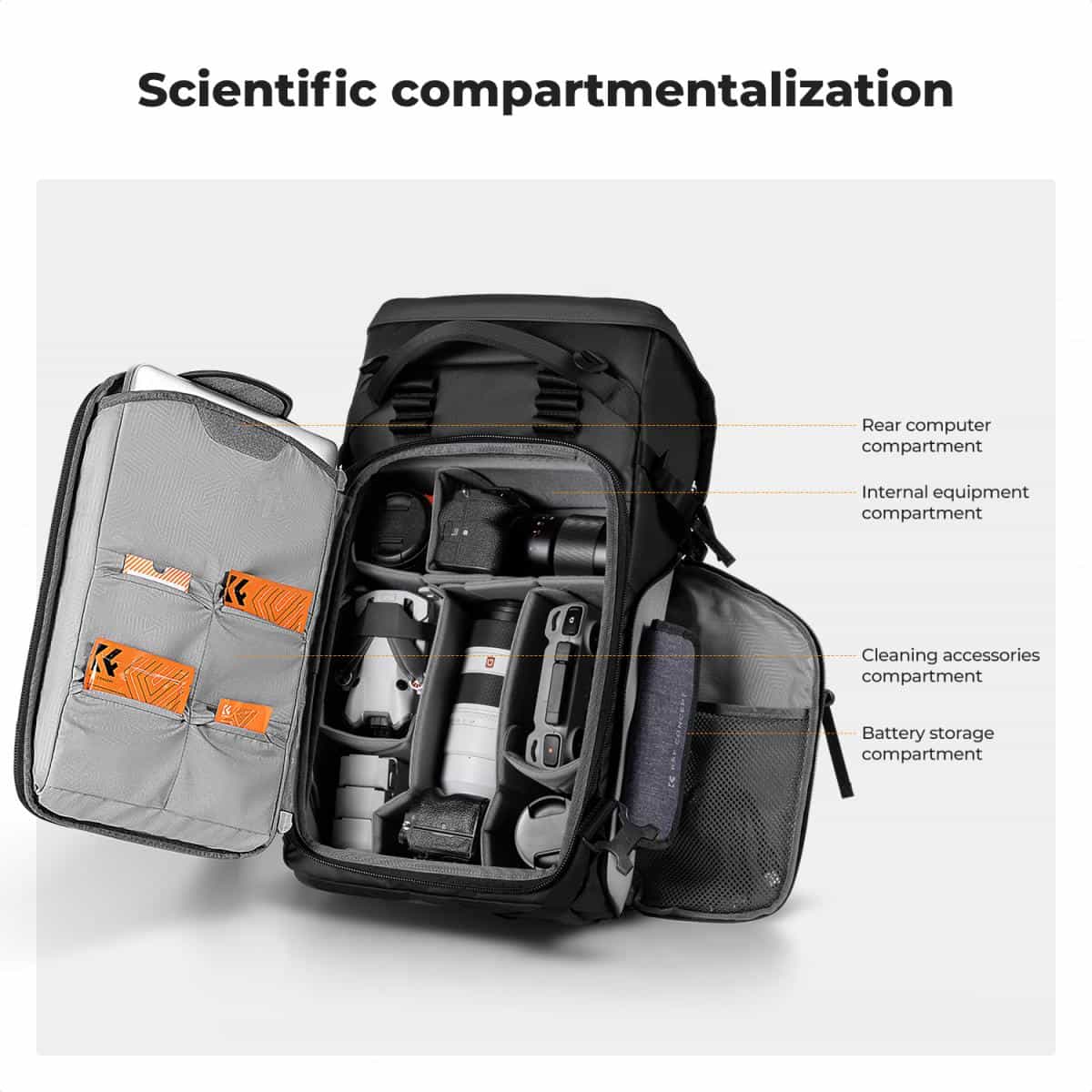 K&F Concept 30L Outdoor Adventure Camera Backpack (KF13.206V1) 8