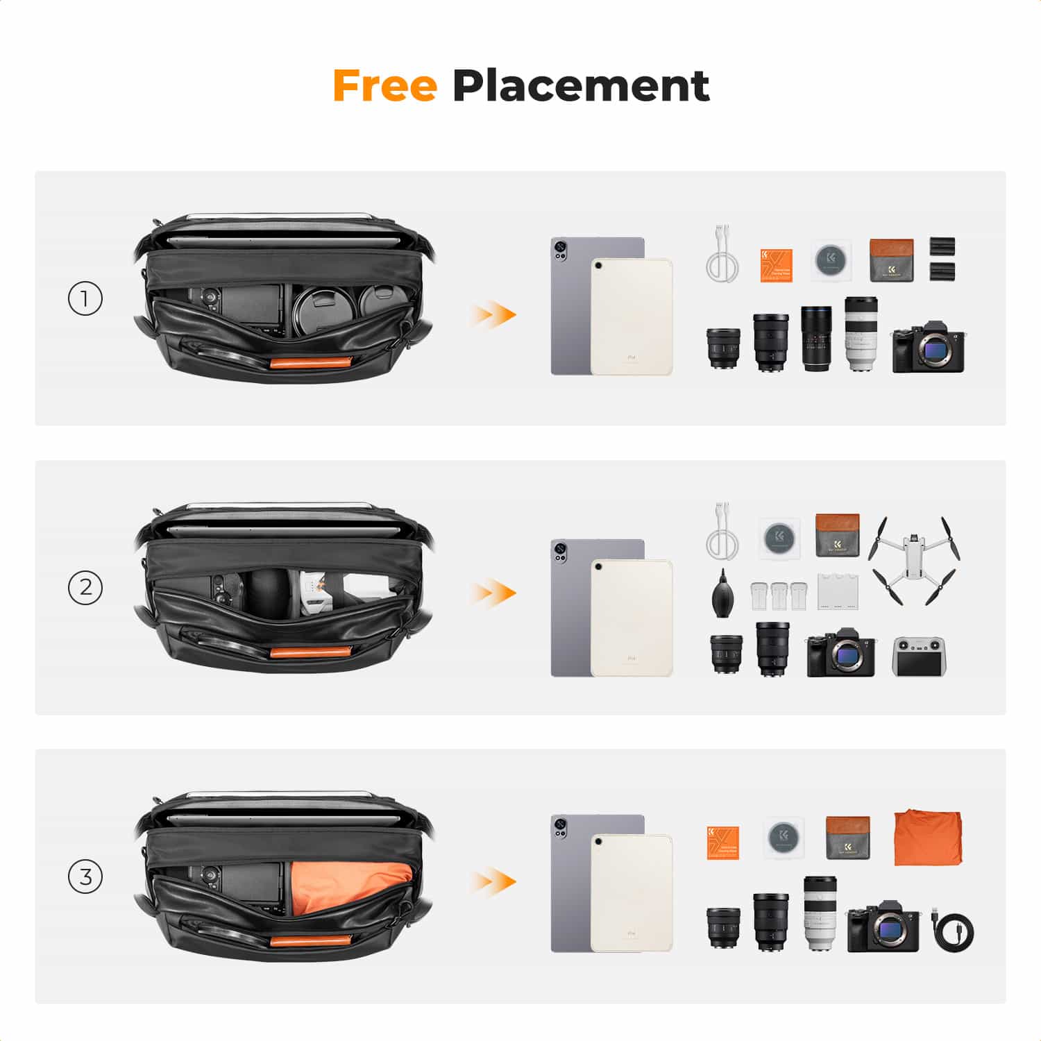 K&F Concept Camera Sling Bag (KF13.188) 4L 3