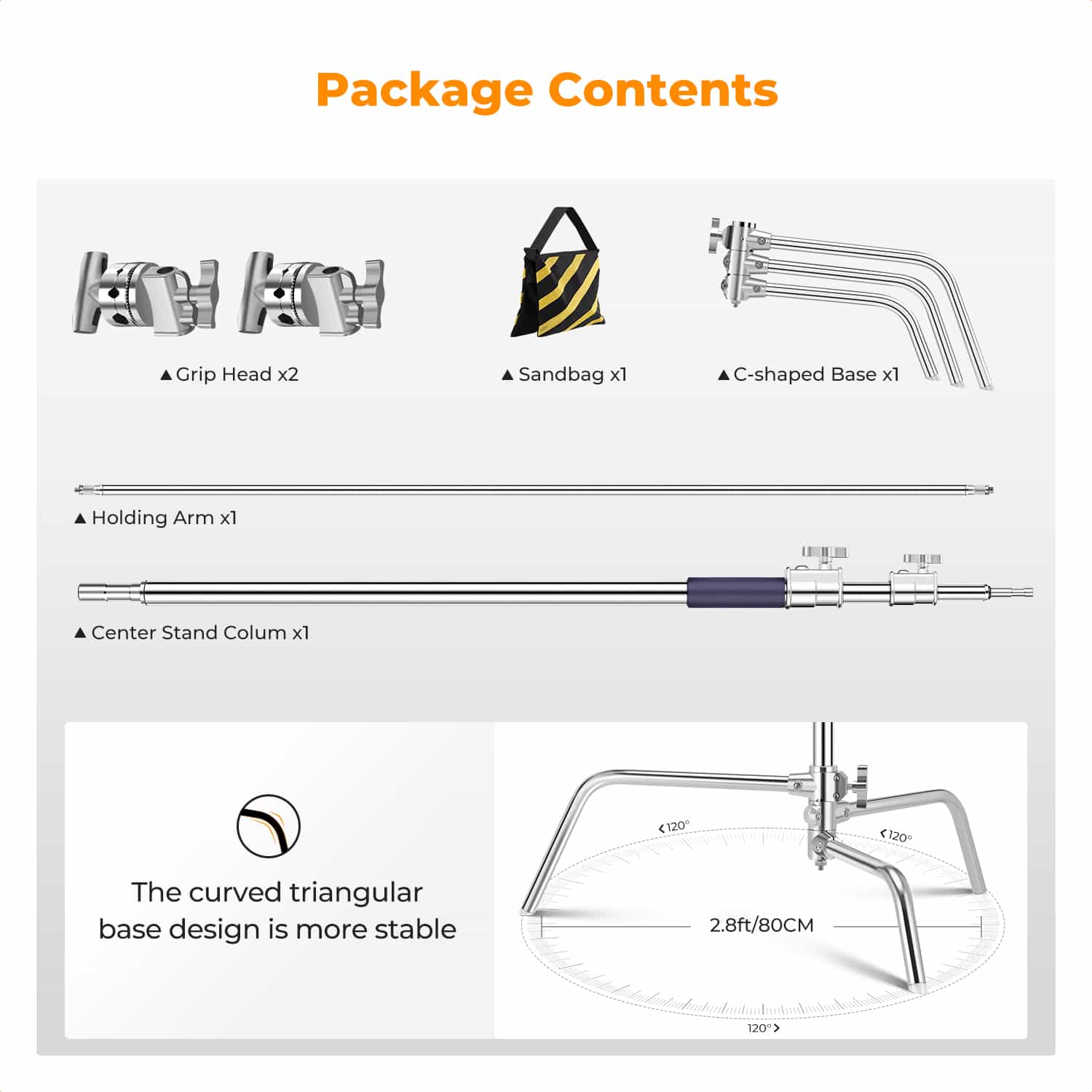 K&F Concept (KF34.037) Heavy Duty C Stand 4