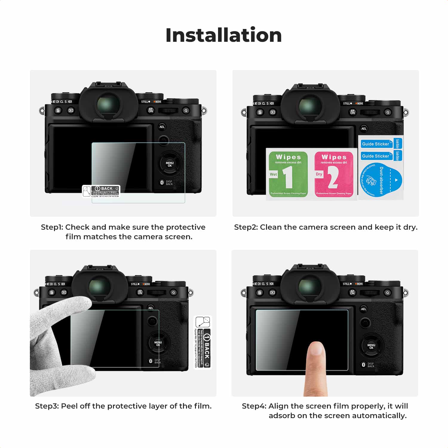 K&F Concept (SKU.2196) 3 Piece Pack Screen Protector for Fujifilm XT5, X100VI 5