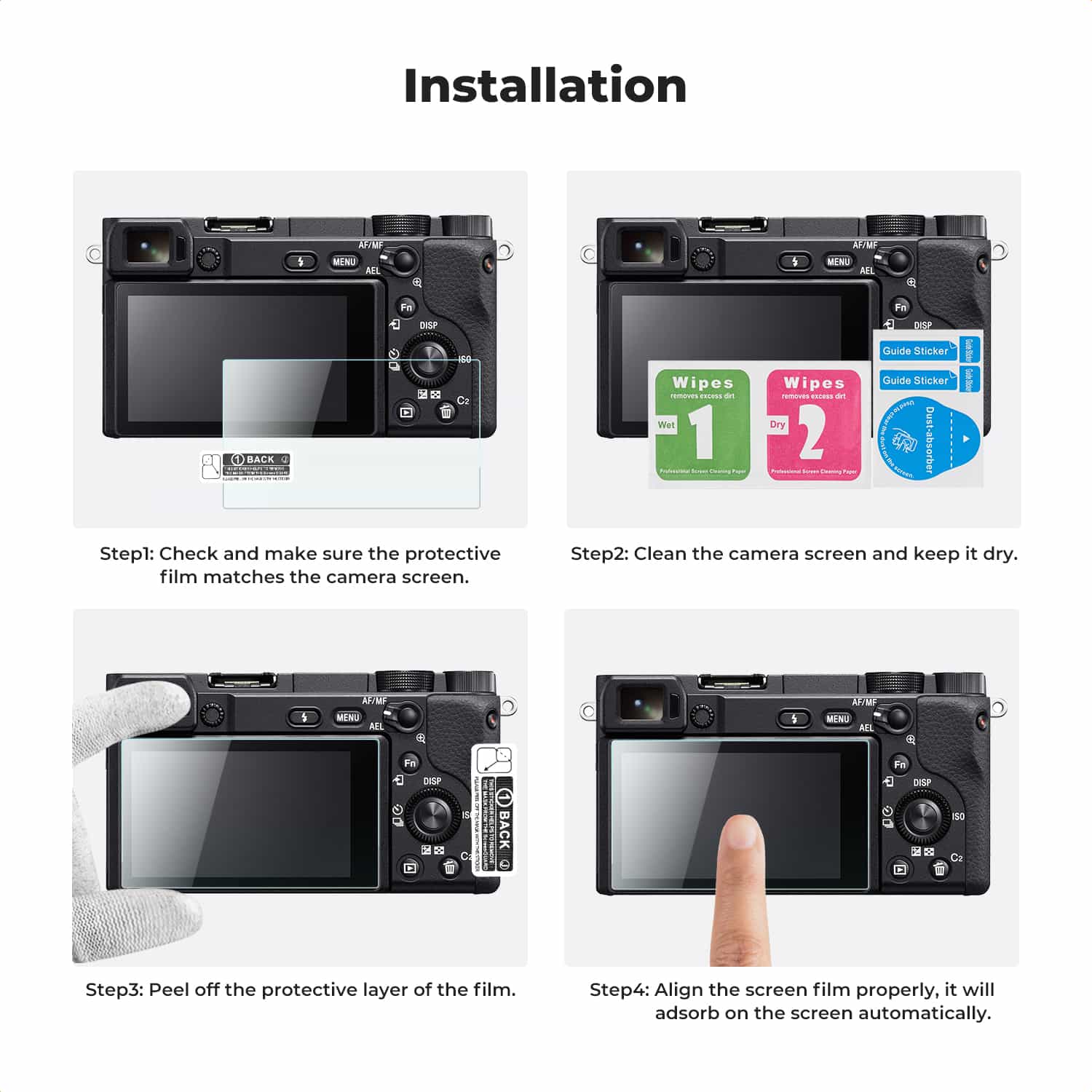 K&F Concept (SKU.2199) Screen Protector for Sony A6600, A6100, A6400, A6300, A6000, A5000, NEX 7, NEX 6, NEX 6L, NEX 5, NEX 3N 5