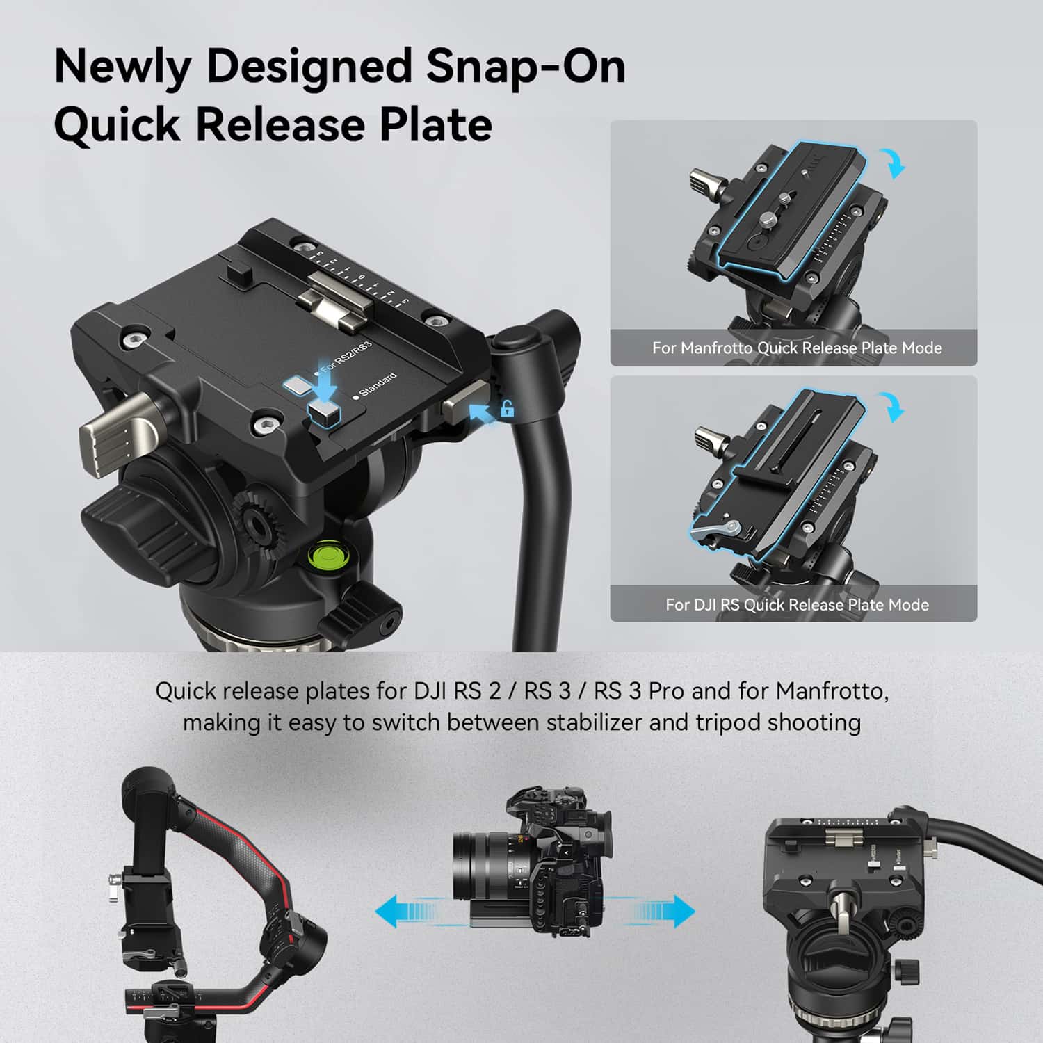 Smallrig (4475) CT-210 Video Fluid Head Tripod view 6