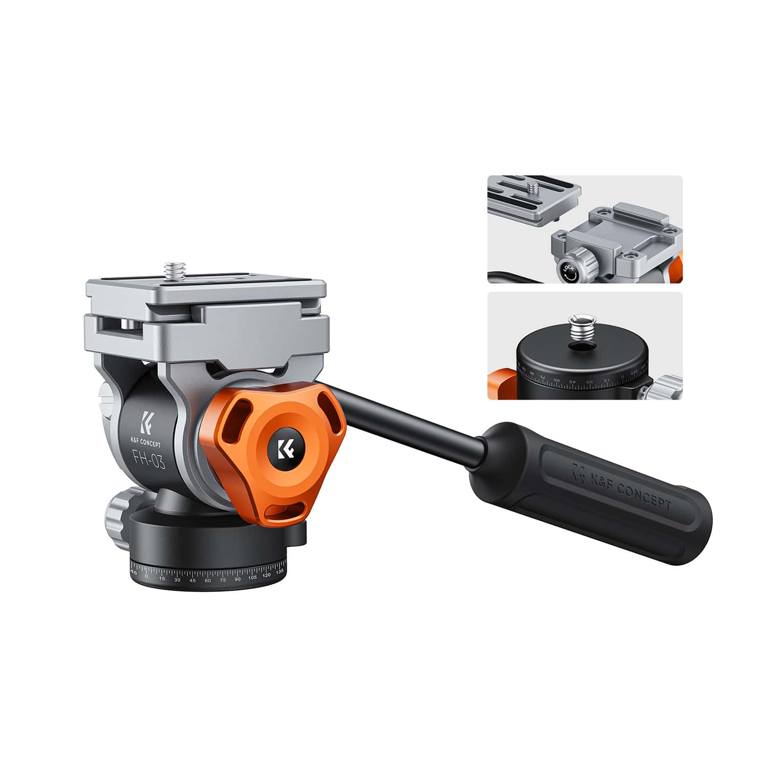 K&F Concept (KF31.087) Video Fluid Head Tripod Head