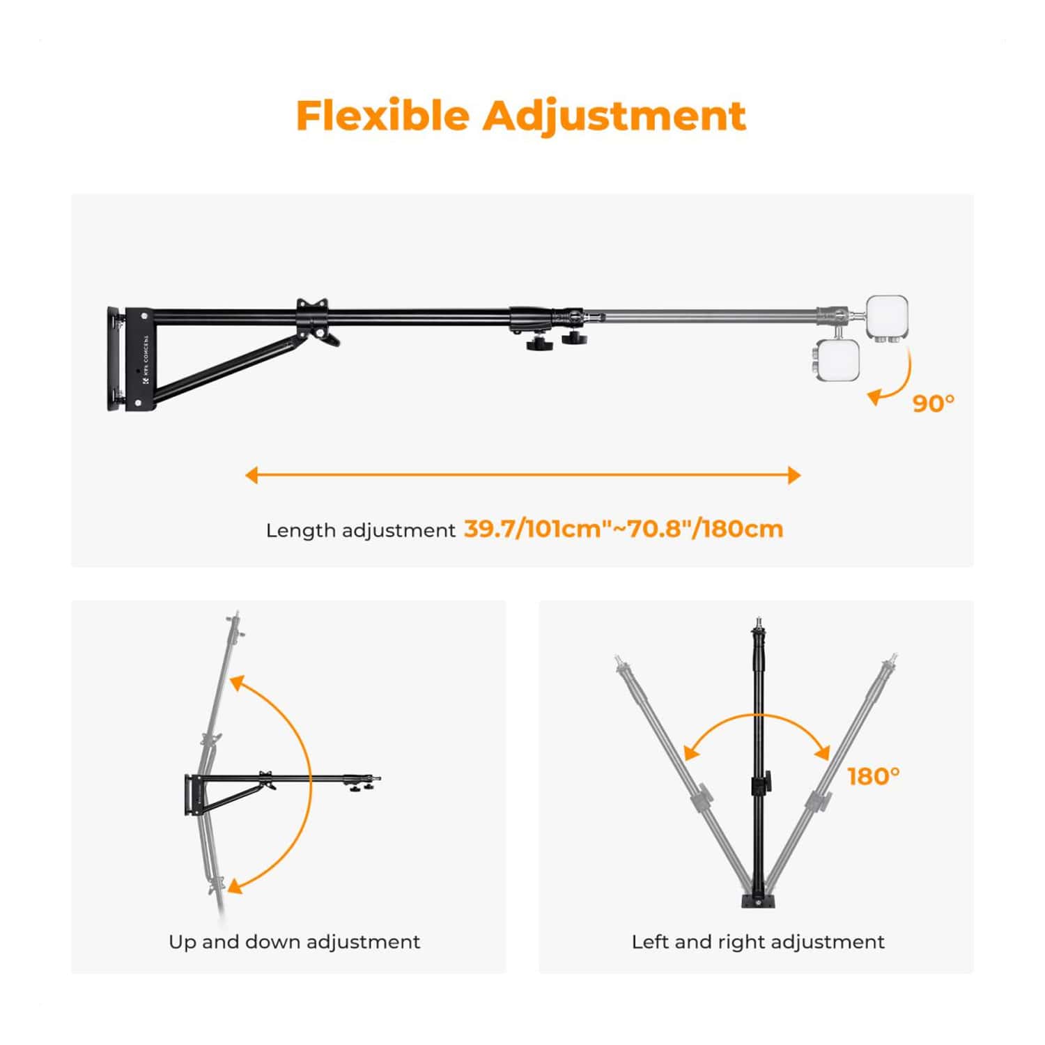 K&F Concept (KF34.049) Wall-Mounted Triangle Boom Arm view 2