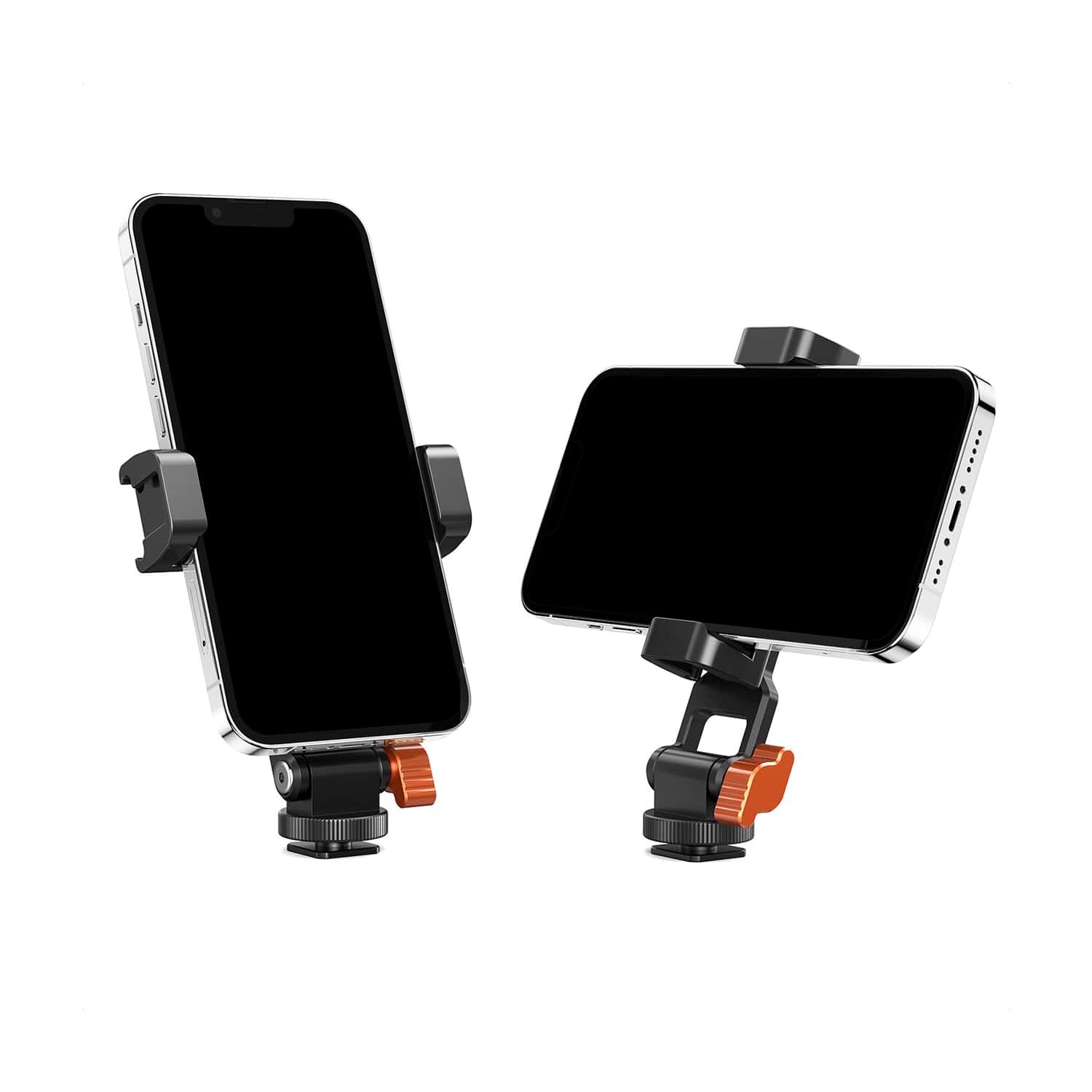 K&F Concept (KF31.094) Metal Phone Tripod Mount, Universal Smartphone Stand with 2 Cold Shoe Mount view 2
