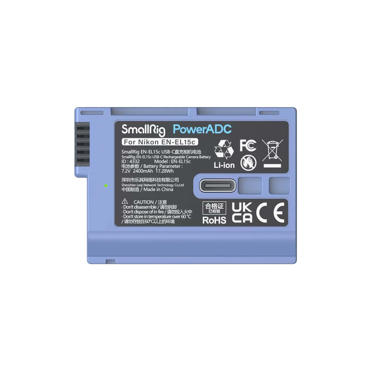 Smallrig (4332) Nikon EN-EL15C USB-C Rechargeable Camera Battery view 3