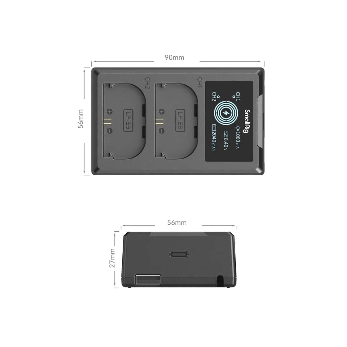Smallrig (4084) Canon LP-E6NH Dual Battery Charger view 3