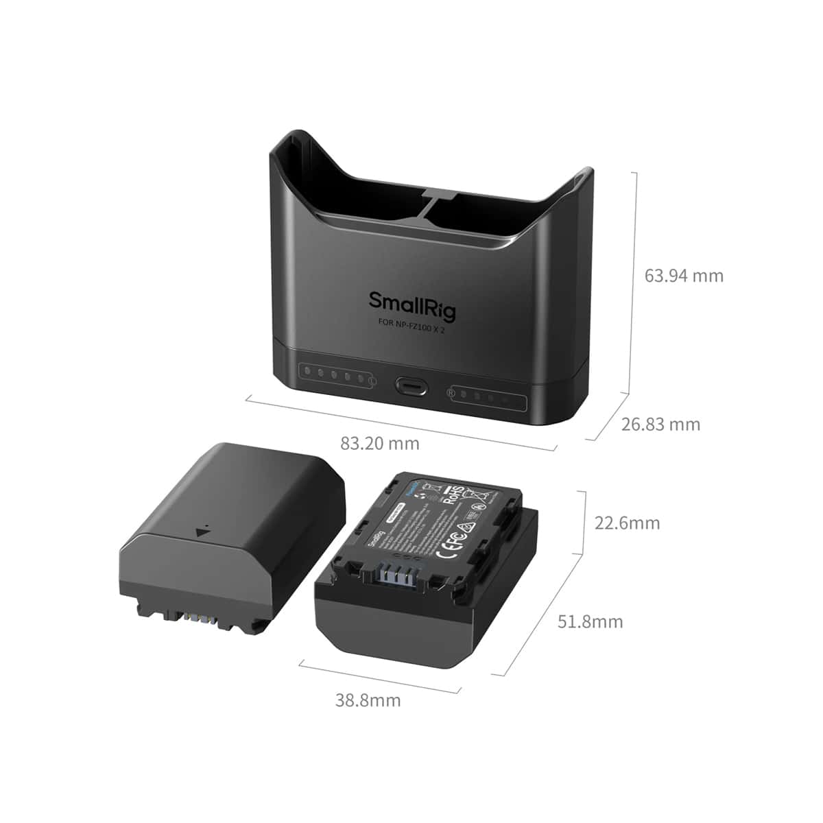 SmallRig (5483) Camera Battery and Charging Kit for NP-FZ100 view 3