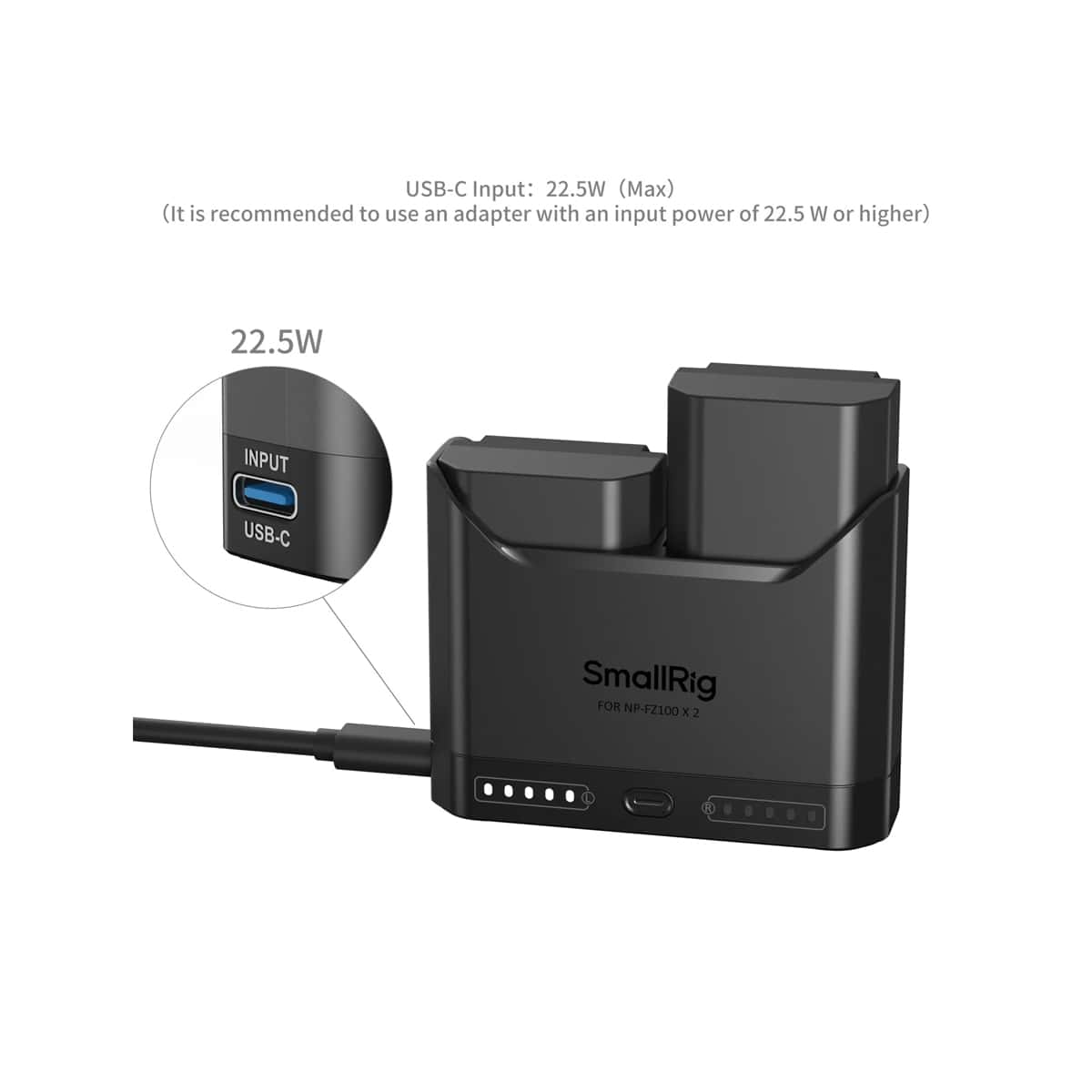 SmallRig (5483) Camera Battery and Charging Kit for NP-FZ100 view 4