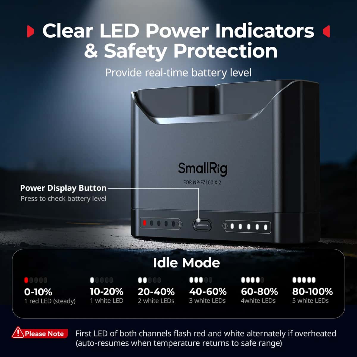 Smallrig (5489) Dual Slot Sony NP-FZ100 Battery Charger view 5