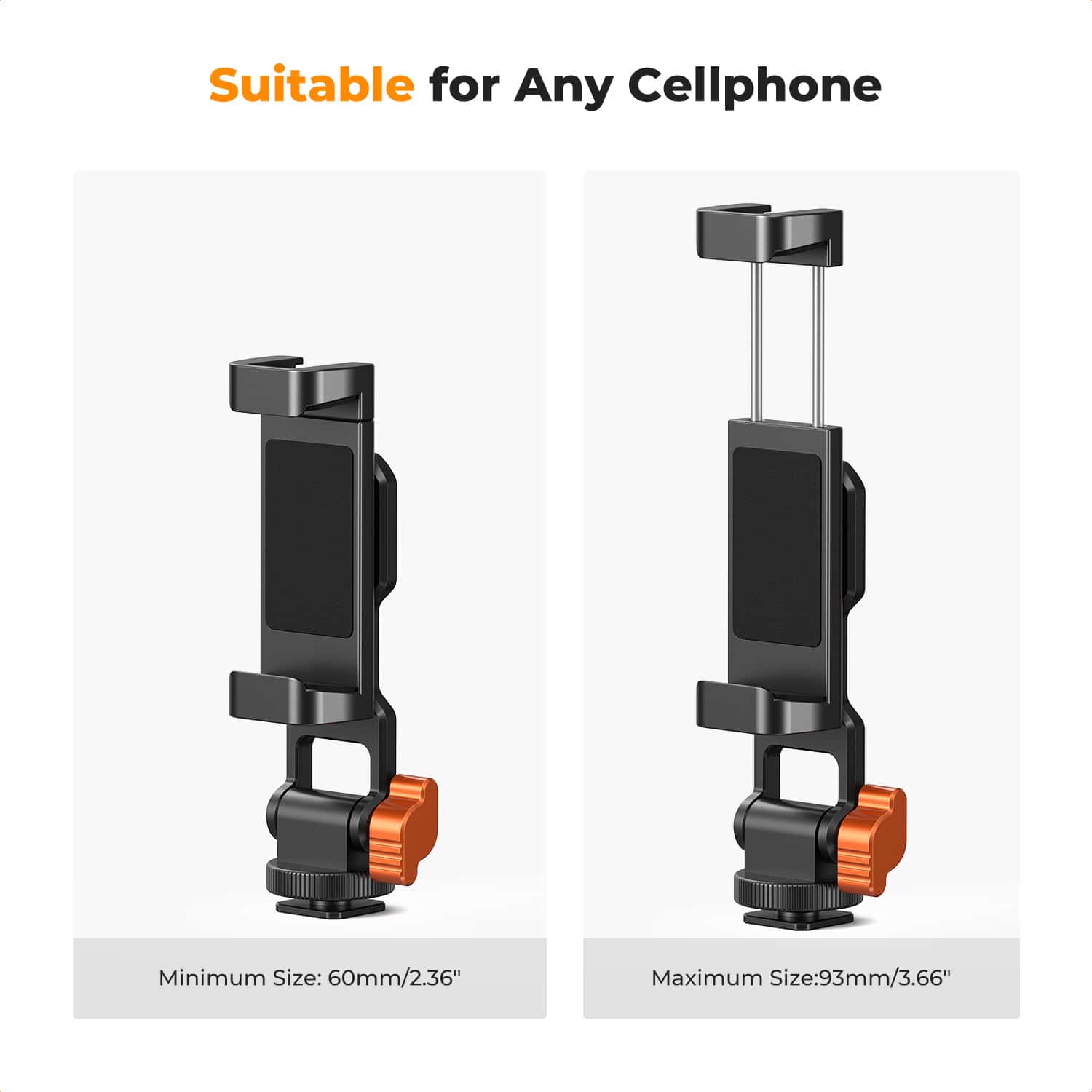 K&F Concept (KF31.094) Metal Phone Tripod Mount, Universal Smartphone Stand with 2 Cold Shoe Mount view 6