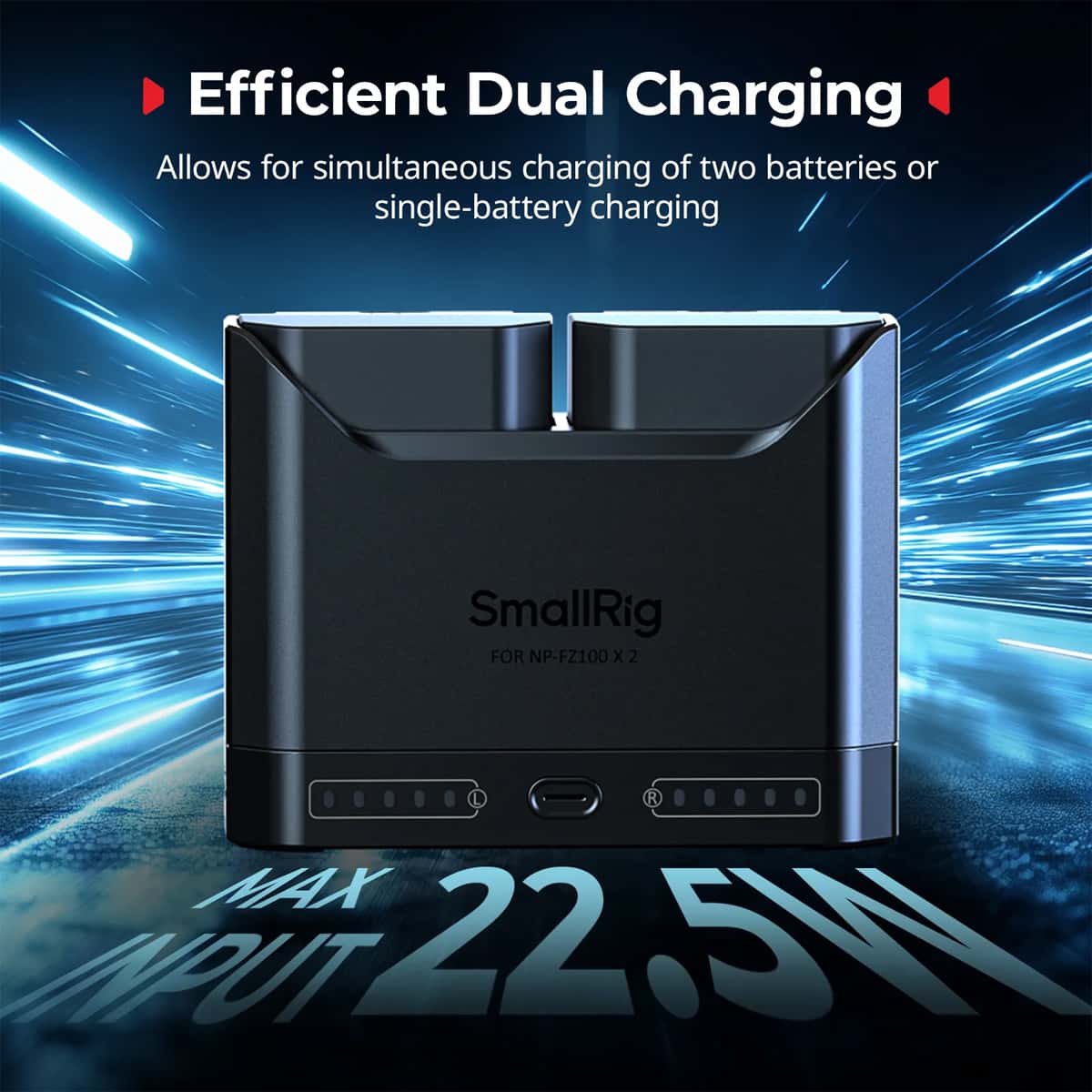 Smallrig (5489) Dual Slot Sony NP-FZ100 Battery Charger view 6