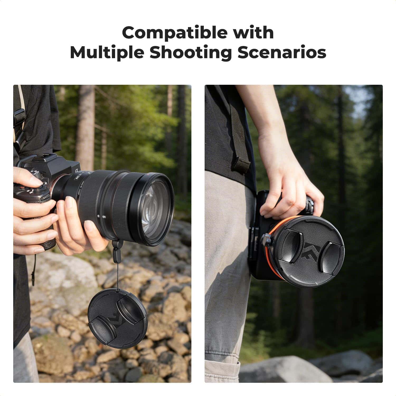 K&F Concept Lens Cap Cover 4-in-1 Center Pinch Lens Cover + Anti-Loss Keeper Leash + Microfiber Cleaning Cloth Kits Filter view 7