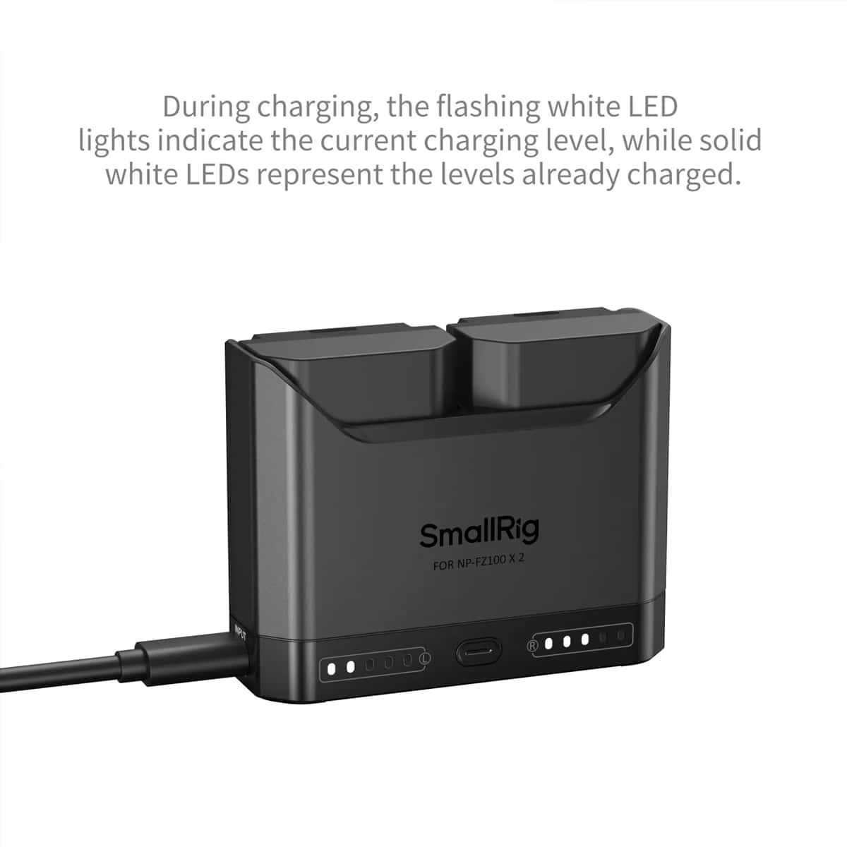 Smallrig (5489) Dual Slot Sony NP-FZ100 Battery Charger view 8