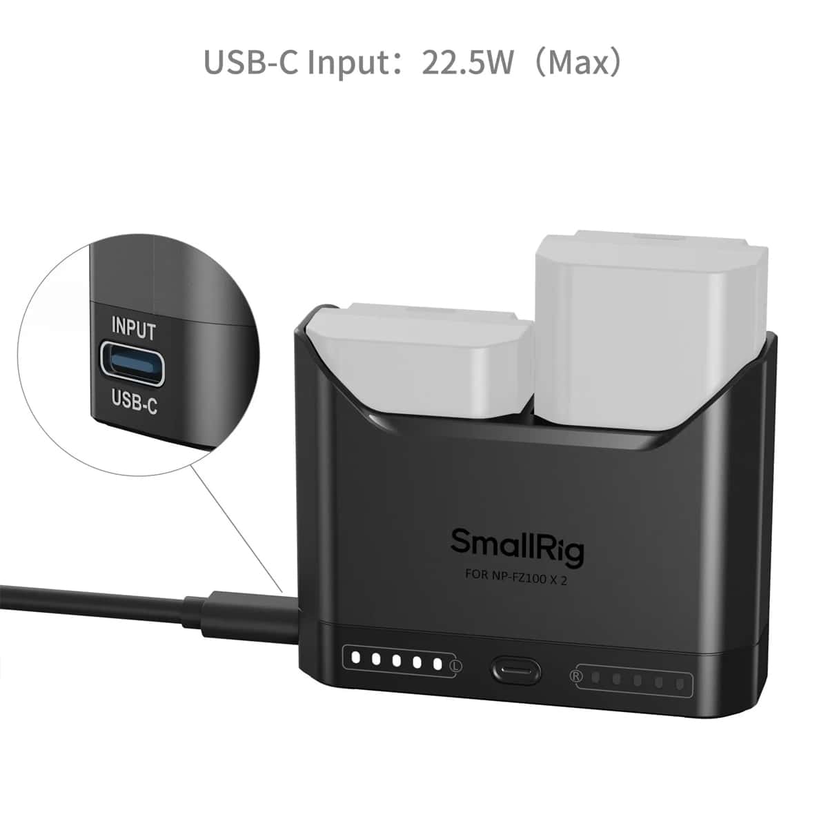Smallrig (5489) Dual Slot Sony NP-FZ100 Battery Charger view 9
