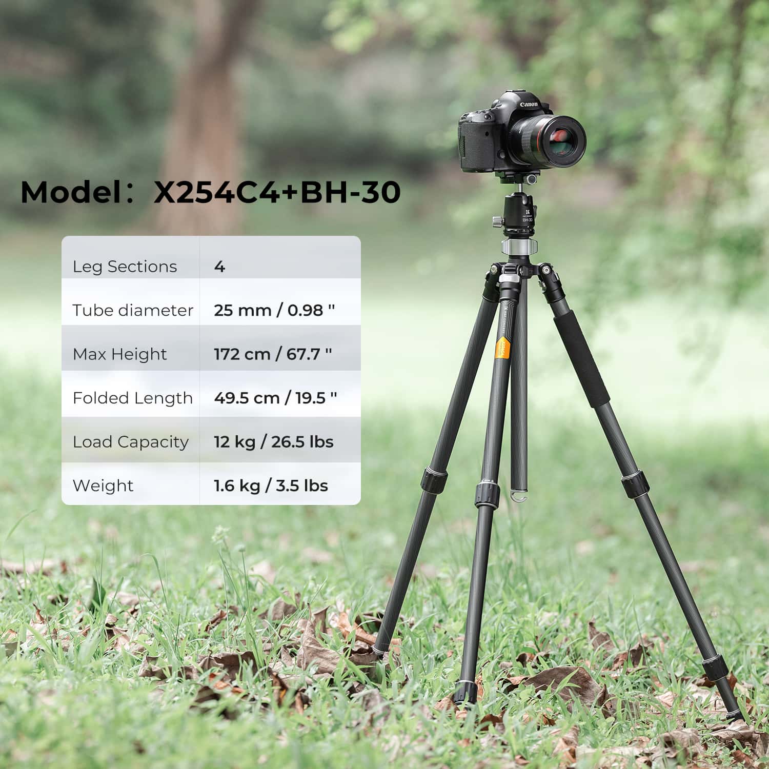 K&F Concept (KF09.116) X Series Carbon Fiber Tripod view 2