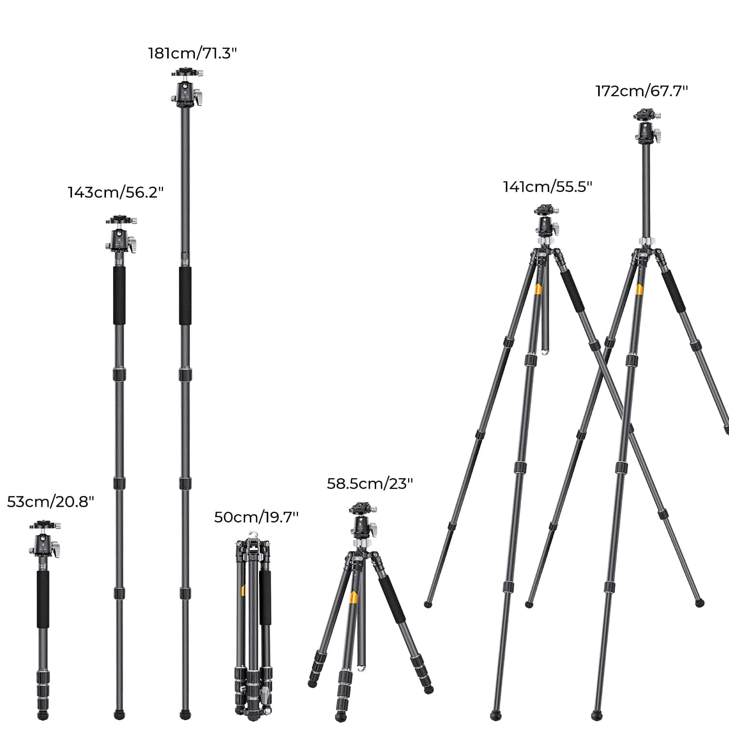 K&F Concept (KF09.116) X Series Carbon Fiber Tripod view 6