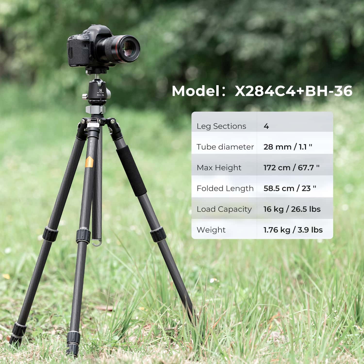 K&F Concept (KF09.117) X Series Carbon Fiber Tripod view 2