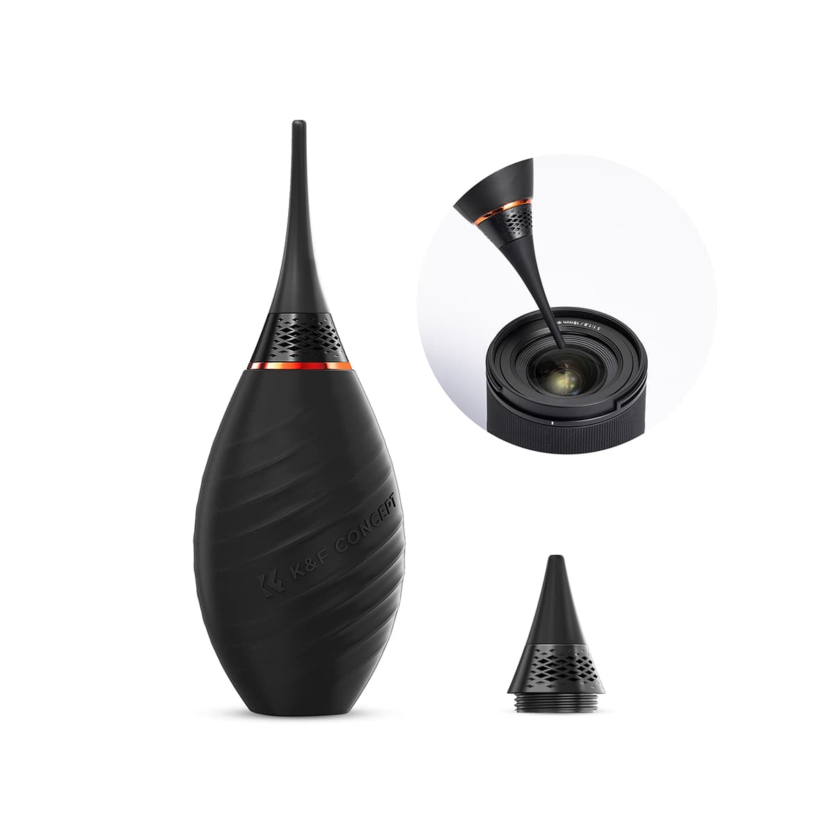 K&F Concept (KF08.041) - Air Blower with Long Nozzle/Short Nozzle Switch Design for Camera and Lenses