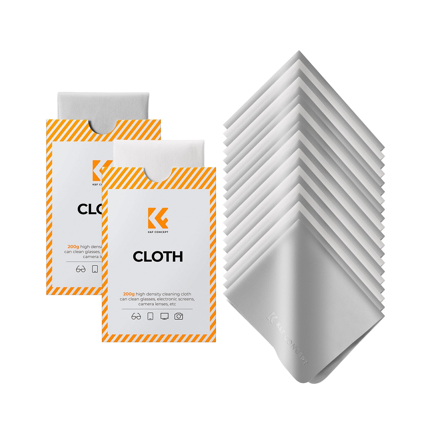 K&F Concept (KF08.056) Premium Microfiber Cleaning Cloths - Washable, 30 Pack, 6 x 7 inches (15 x 18 cm) 1
