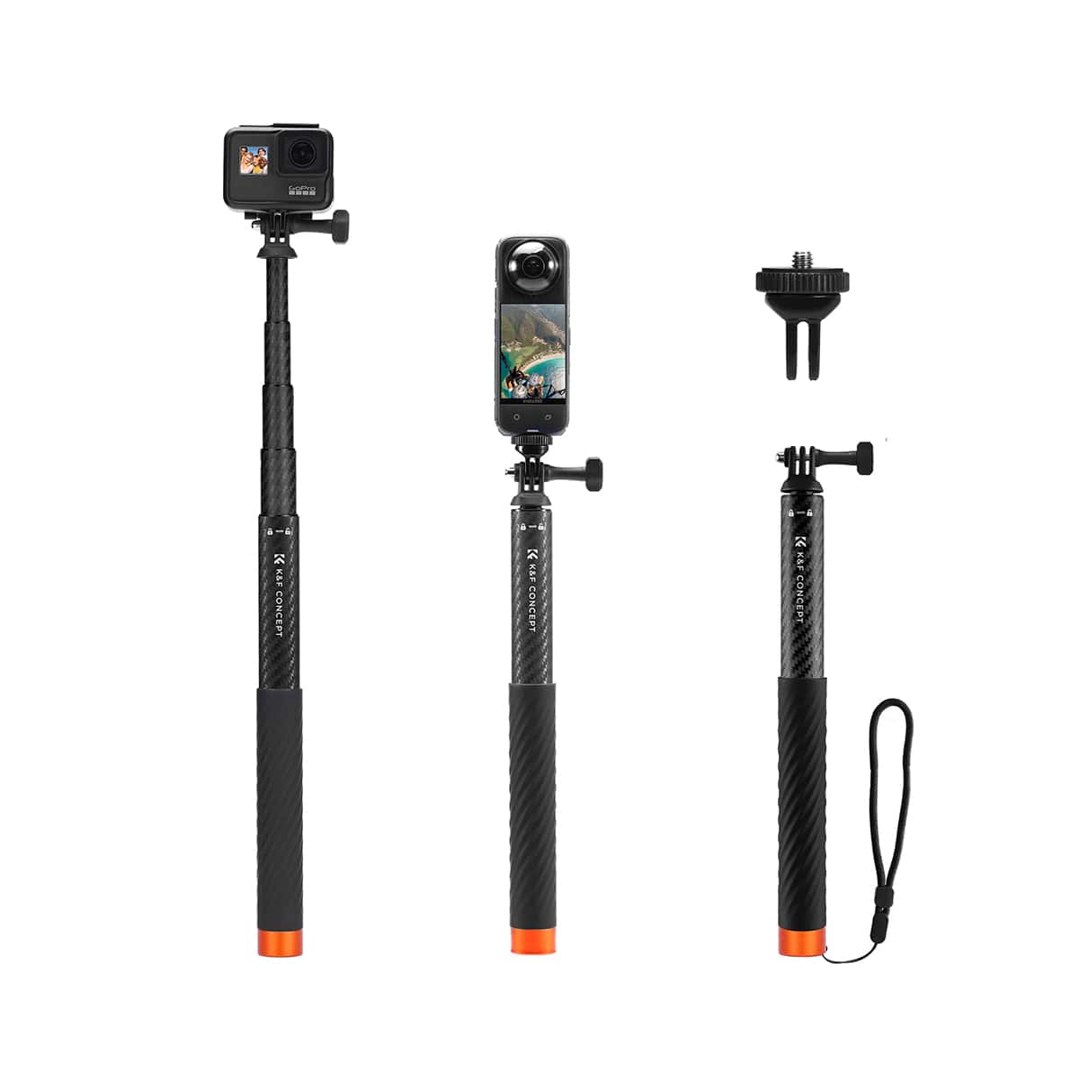 K&F Concept (KF09.140) Carbon Fiber Extension Rod Selfie Stick