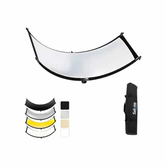 U-Shaped Curved Reflector - Clamshell Light Reflector Diffuser with Carry Bag 1