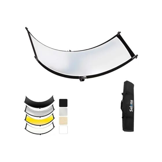U-Shaped Curved Reflector - Clamshell Light Reflector Diffuser with Carry Bag 1